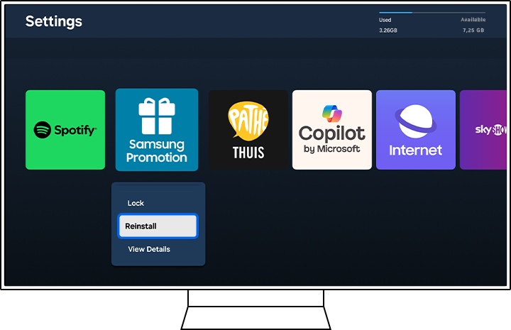 Select Reinstall
