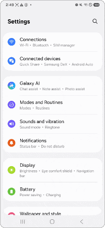 Notification menu displayed on a Galaxy phone.