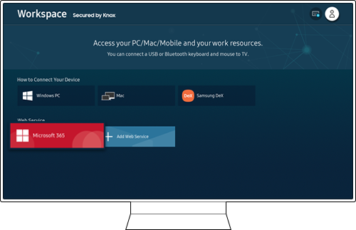 Microsoft 365 icon on Workspace screen