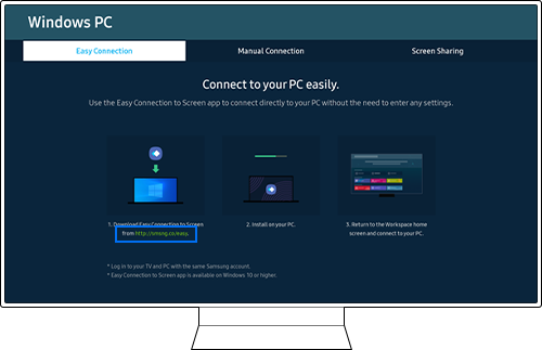 using the Easy Connection to Screen app step 3