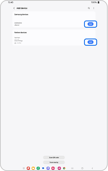Add a Samsung or partner device