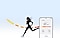 Person running. In the background is Personalized HR Zone GUI. On the right is a smartphone with Running feature onscreen.