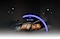 Person sleeping in bed. Star icons are above to indicate nighttime. Sleep tracking feature GUI surrounds the person. Sleep icon and text 7 hours and 30 minutes are shown to indicate the amount of sleep the person is getting.