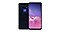 Rearview and front-facing product shots of two Galaxy S10e smartphones in Prism Black, slightly overlapping each other. There are pink and purple patterns on display.