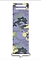 Front view of a digital camouflage phone strap with purple, green, yellow and grey colors.
