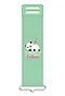 Front view of a green Everland phone strap with a cartoon panda and the words "LOVELY Fubao".