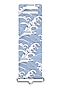Front view of a blue phone strap with illustrated waves.