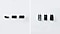 Side-by-side images. On the left are three earphones and on the right are three charger plugs.