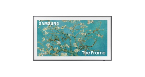 The Frame TV with a detail of  Vincent Van Gogh's "Almond Blossoms" displayed on the screen.
