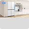 Zero clearance fridge in a built-in kitchen layout, showcasing hinge design