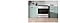 Samsung Bespoke Smart Slide-In Induction Range with AI Home in White Glass in a kitchen with blue-green cabinets