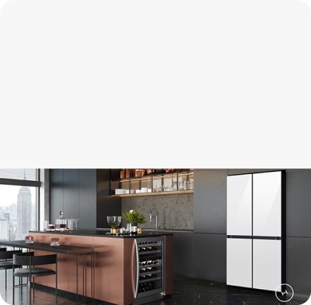 Samsung refrigerator with height and width measuring lines