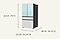Samsung Bespoke 4-Door French Door Refrigerator in Blue and White with dimensions
