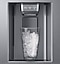 Closeup of Samsung refrigerator external ice dispenser with a glass of crushed ice