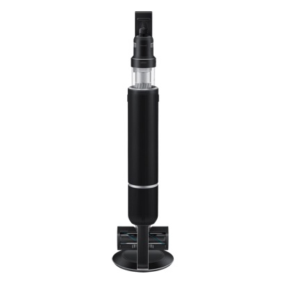 Black Samsung Jet AI stick vacuum with cleaning station