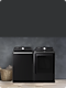 Top Load Washer and Dryer in Brushed Black