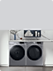 Large Capacity Smart Front Load Washer and Dryer in Platinum