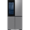 Stainless Steel French Door Refrigerator with Glass Door Revealing Beverages