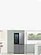 Samsung refrigerator with height and width measuring lines