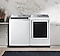 Top load washing machine and dryer in White