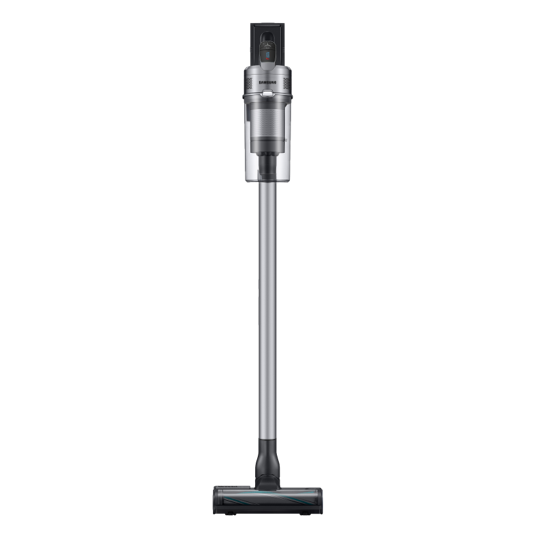 White Samsung Bespoke Jet stick vacuum with cleaning station