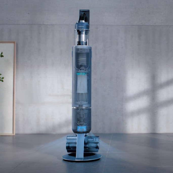 Navy Samsung Jet stick with all-in-one cleaning station