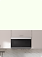 Stainless Steel Microwave and Slide-in Range among mint and white cabinets