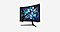 Curved monitor with game content displayed on the screen