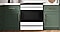 Convection Oven with Electric Stovetop Among Forest Green Cabinets
