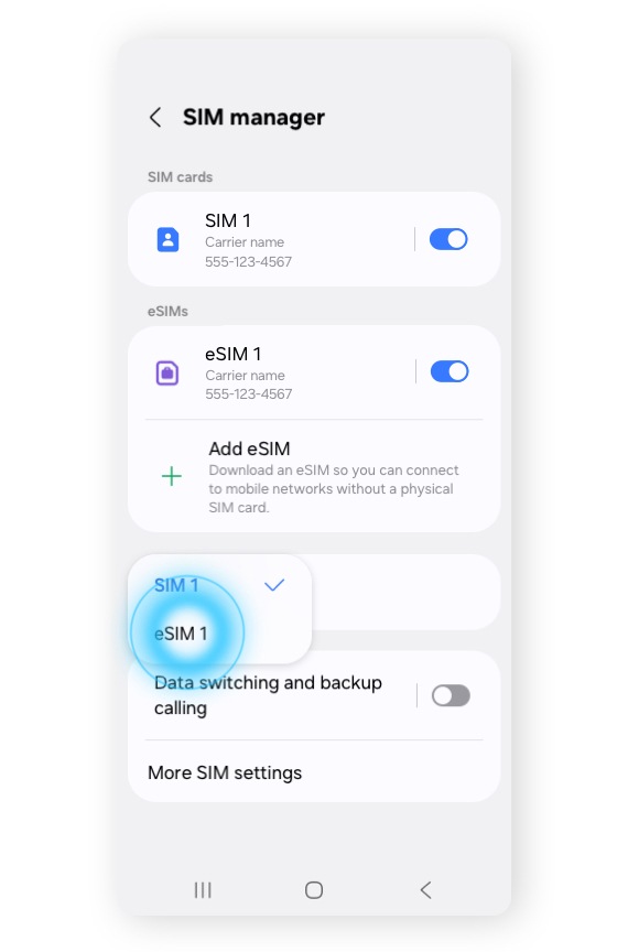 Choose SIM to be Primary