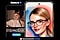 A photograph of a woman with glasses is applied with the Portrait Studio feature for Photo Assist. AI effects are applied to the portrait, with vibrant colors. Text reads AI-generated content.