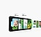 A slightly rotated Galaxy S24 FE is seen from the front. The screen displays various types of mobile entertainment arranged in a battery-shaped collage. The collage extends from the screen, highlighting extended battery life. Text reads Listen up to 81 hours, Watch up to 28 hours.