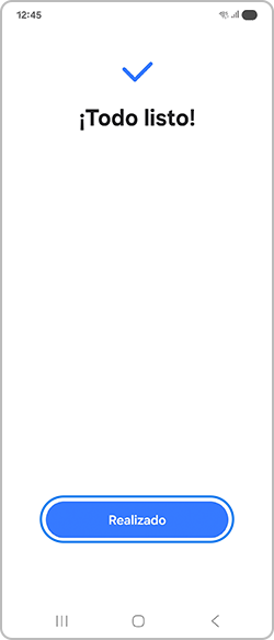 Pulsar el botón Realizado
