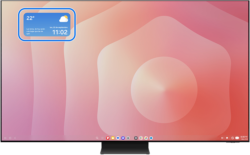 Agregar el widget del Clima en la pantalla de Inicio de Samsung DeX