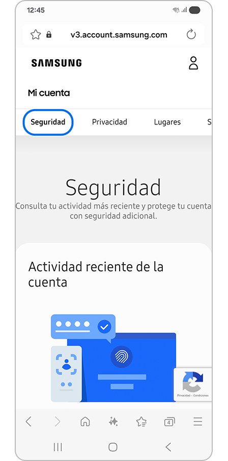 Tocar ajustes de Seguridad
