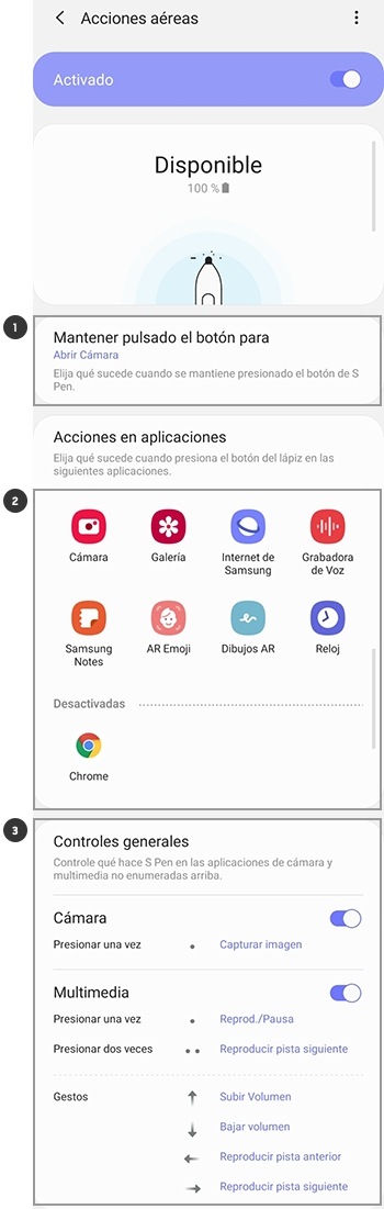 Cambiar aplicaciones o funciones con el S Pen