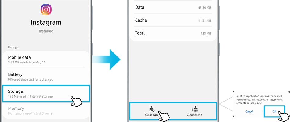 How to clear App data and cache
