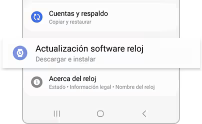 Se resalta actualización de software del reloj en la aplicación Galaxy Wearable