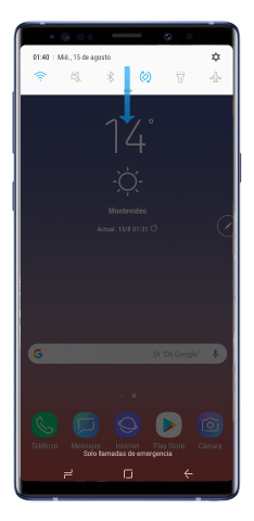 Despliegue el panel de notificaciones