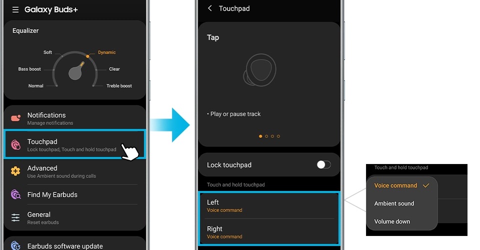 setting touchpad volume