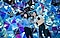 Two ladies make shapes with their arms and strike fun poses while facing the camera, they are in a kaleidoscopic room