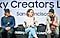 #TeamGalaxy members Jimmy Chin, Iz Harris and Jake Roper on the stage at Creators Lounge during the Creators Talk, Iz Harris is in the middle and has the microphone