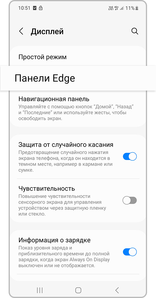 Панели Edge