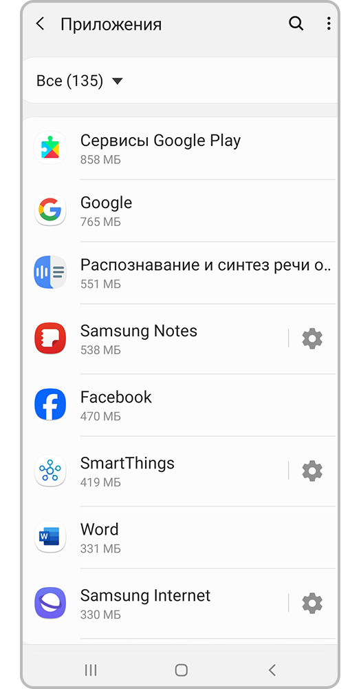 Список приложений