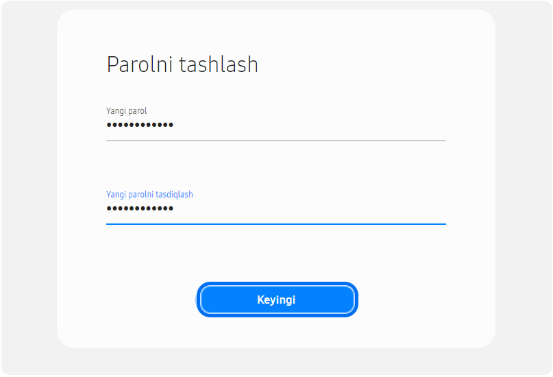 Yangi parolni kiriting