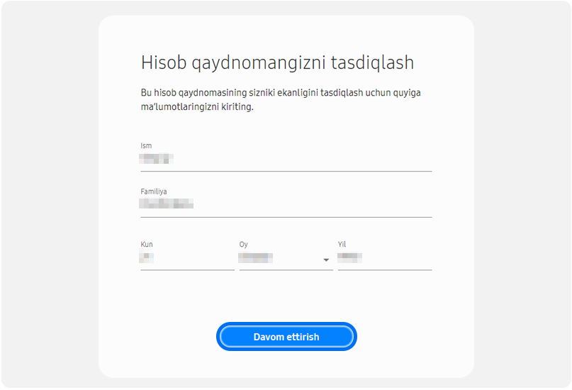 Ismingizni, familiyangizni va tug'ilgan kuningizni to'ldiring