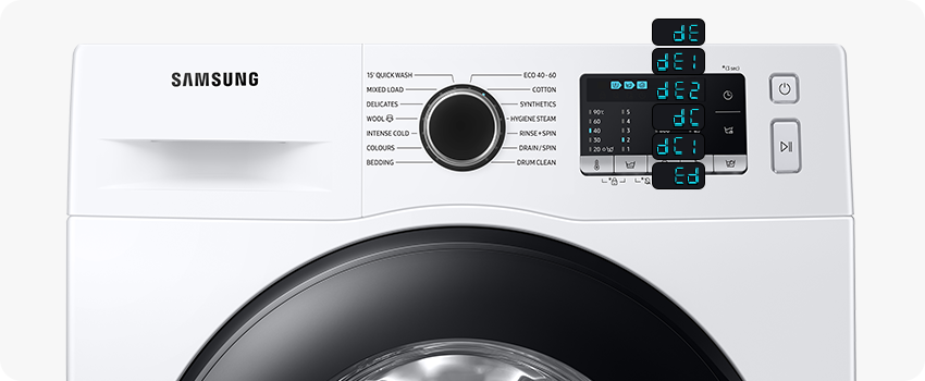 Samsung kir yuvish mashinasida DE, DE1, DE2, DC, DC1, DC2, ED xatoliklari