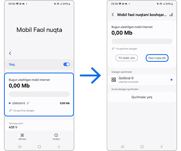 Kirish nuqtasini bloklash