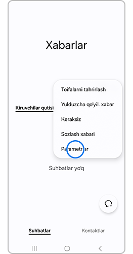 "Sozlamalar" ni bosing.