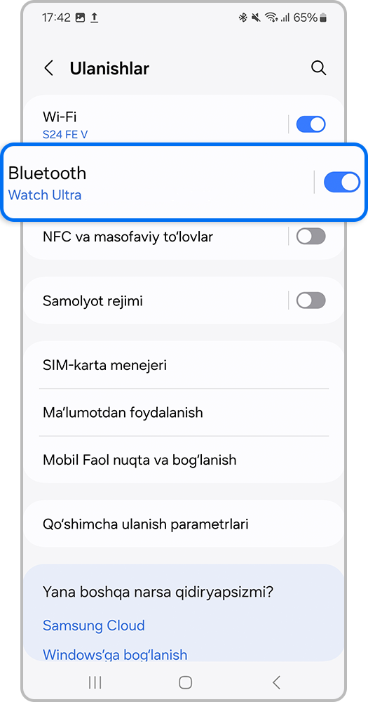 Smartfon ekrani, Bluetooth